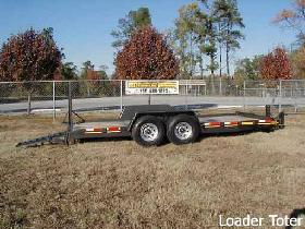 Millennium Trailers - 6 Ton Loader Toter -16+2 flatbed, adjustable hitch, 4' stand up ramps